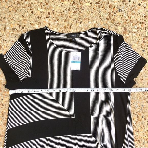 NWT Spence Black Ivory Striped Geometric Tunic L - Picture 4 of 7